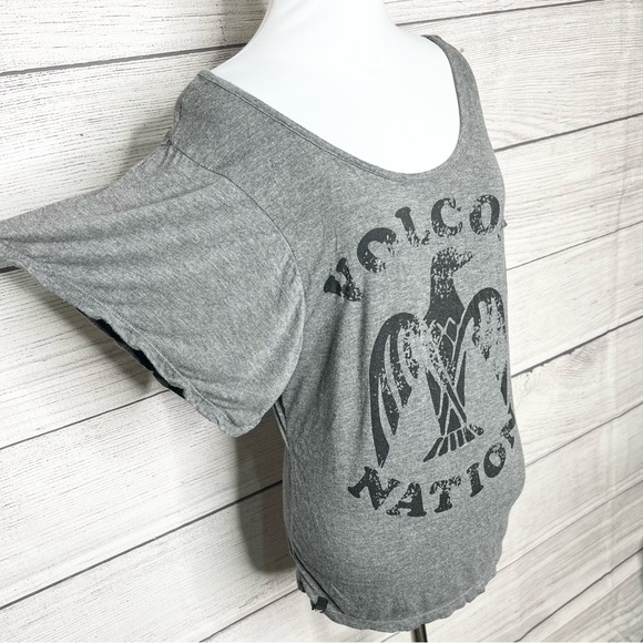 Volcom Nation Gray & Black Flutter Sleeve Skate T-shirt Women’s Size Medium - Picture 3 of 10